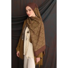 Nora Desen Çift Taraflı Şal Acı Kahve-Somon