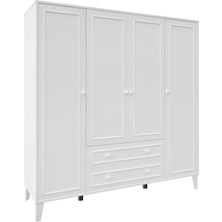 Madrid 4 Kapaklı,10 Raflı ,2çekmeceli Dolap/gardırop (%100MDF)