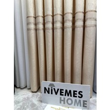 Nivemeshome Damla FT614337 V-101 Krem 1/3 Sık Pileli Fon Perde Apm