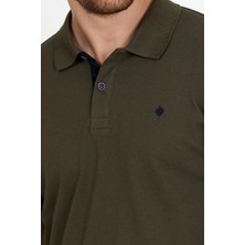 Erkek Haki Polo Yaka Likralı T-Shirt T621