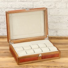 10LU Ahşap Saat Koleksiyon Kutusu Çoklu Saat Kutusu Watch Box