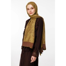 Sahra Desen Çift Taraflı Şal Acı Kahve-Hardal