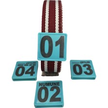 40 Adet Turkuaz Renk  Küçükbaş Hayvan Boyunluk Kemer ve Numaratör Takımı (Kemer+Numara)