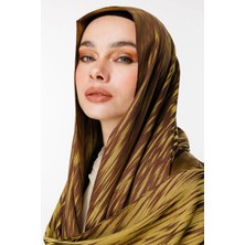 Selis Desen Çift Taraflı Şal Acı Kahve-Somon