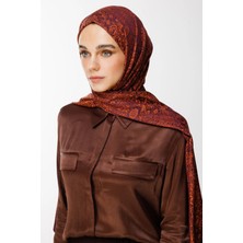 Henna Desen Çift Taraflı Şal Mor-Turuncu