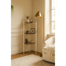 Sandalie Puzzle Salon&oturma Odası Üçgen Raf - Mermer Desenli&bej