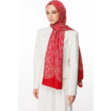 Morocco Desen Çift Taraflı Şal Bordo-Mint Yeşili