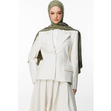 Velora Desen Çift Taraflı Şal Haki-Somon