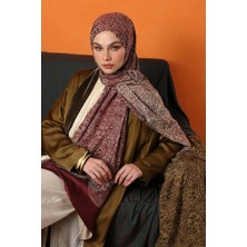 Morocco Desen Çift Taraflı Şal Mürdüm-Somon