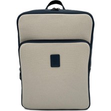 BYZ-247 Sırt Çantası Bej Branda/lacivert 35X25X9 cm MACBOOK Aır Pro 13&13.3" Laptop,