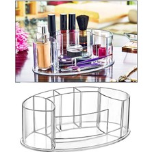 UltraNova 7 Bölmeli Oval Şeffaf Makyaj Düzenleyici, Pratik Organizasyon İçin İdeal