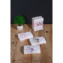 30X50 cm Güpür Çiçek Işlemeli 3lü Mutfak Havlusu | El Havlusu | Yüz Havlusu Seti