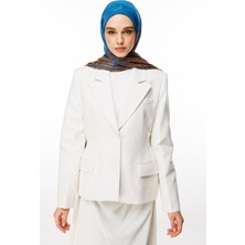 Nora Desen Çift Taraflı Şal Petrol Mavisi-Turuncu