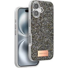 Onegif Iphone 16 Bright Simli Kapak - Gümüş Nrmsa