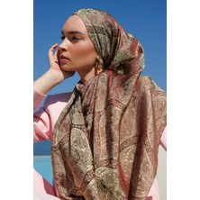 Soler Desen Shine Line Şal Mürdüm-Somon