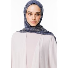 Henna Desen Çift Taraflı Şal Lacivert-Bej