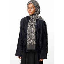 Selis Desen Çift Taraflı Şal Siyah-Bej