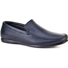 Cabani Hakiki Deri Lacivert Erkek Loafer