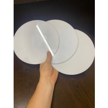 Pleksi Aksesuar 3’lü Beyaz Resim Paleti Seti (21X21 Cm) Çapında Düz