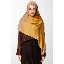 Nora Desen Çift Taraflı Şal Vizon-Hardal