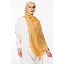 Lavin Desen Çift Taraflı Şal Vizon-Hardal