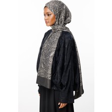 Velora Desen Çift Taraflı Şal Siyah-Bej