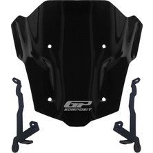 Gp Kompozit Honda CB650R E-Clutch 2025 Uyumlu Kısa Ön Cam Siyah 27 cm