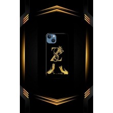 Siyah Desenli Gold T Harfi Iphone 14 Uyumlu