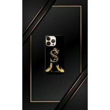Siyah Desenli Gold Z Harfi Ip 14 Pro Uyumlu