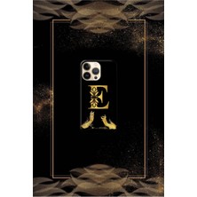 RD Mağaza Siyah Desenli Gold E Harfli 16 Pro Max