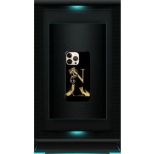 Siyah Desenli Gold D Harfi 13 Pro Max