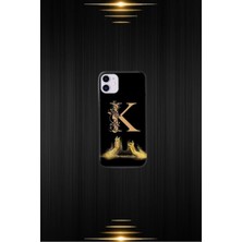 Siyah Desenli Gold R Harfi Ip 12