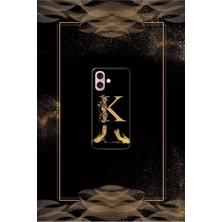 Siyah Desenli Gold G Harfi Ip 16