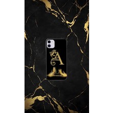 Siyah Desenli Gold L Harfi Ip 12