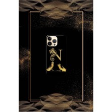 Siyah Desenli Gold S Harfi Ip 16 Pro