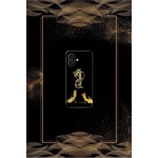Siyah Desenli Gold A Harfi Ip 13 Pro Uyumlu Kılıf