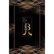 Siyah Desenli Gold K Harfi 16 Plus