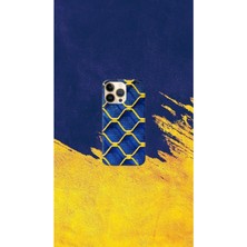 Sarı-Lacivert Desenli Kılıf Tasarımı-2 Ip 14 Pro