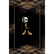 Siyah Desenli Gold D Harfi 16 Pro Max