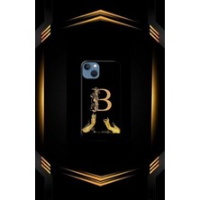 Siyah Desenli Gold R Harfi Ip 15