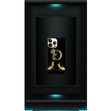 Siyah Desenli Gold I Harfi Ip 13 Pro