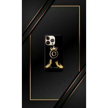 Siyah Desenli Gold K Harfi Ip 15 Pro