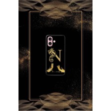 Siyah Desenli Gold K Harfi Ip 16