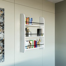 Duvar Rafı Kitaplık 3 Katlı Kitaplık Ünite Ahşap Raf Banyo Mutfak Montessori Raf Çok Amaçlı