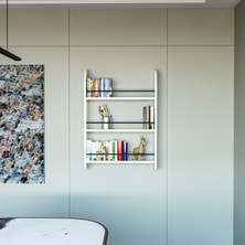 Duvar Rafı Kitaplık 3 Katlı Kitaplık Ünite Ahşap Raf Banyo Mutfak Montessori Raf Çok Amaçlı