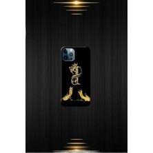 Siyah Desenli Gold N Harfi Ip 12 Pro