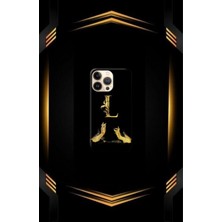 Siyah Desenli Gold K Harfi 15 Pro Max