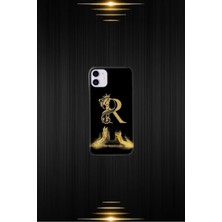Siyah Desenli Gold F Harfi Ip 12