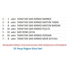Taraftar (Galatasaray)  Banner, 8 Tabak, 8 Bardak, 8 Mısır Kutusu, 10 Peçete, 10 Çatal, 10 Kürdan