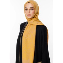 Morocco Desen Çift Taraflı Şal Vizon-Hardal